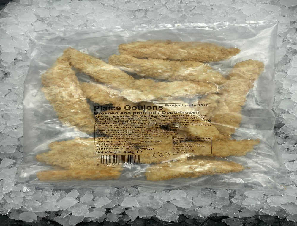 Goujons of Plaice , breaded (454gm bag)