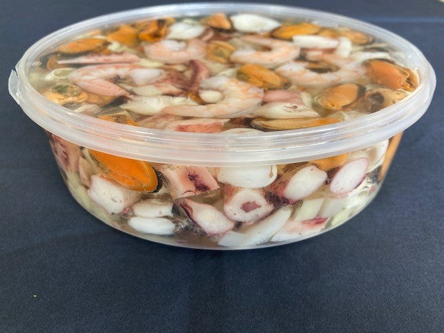 Seafood salad in oil